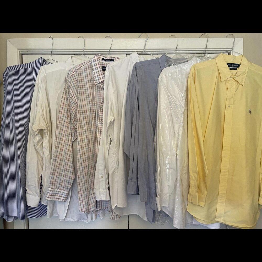 Ralph Lauren long sleeve men's dress shirts (6 RL shirts, 1 Boyd Thomas shirt)